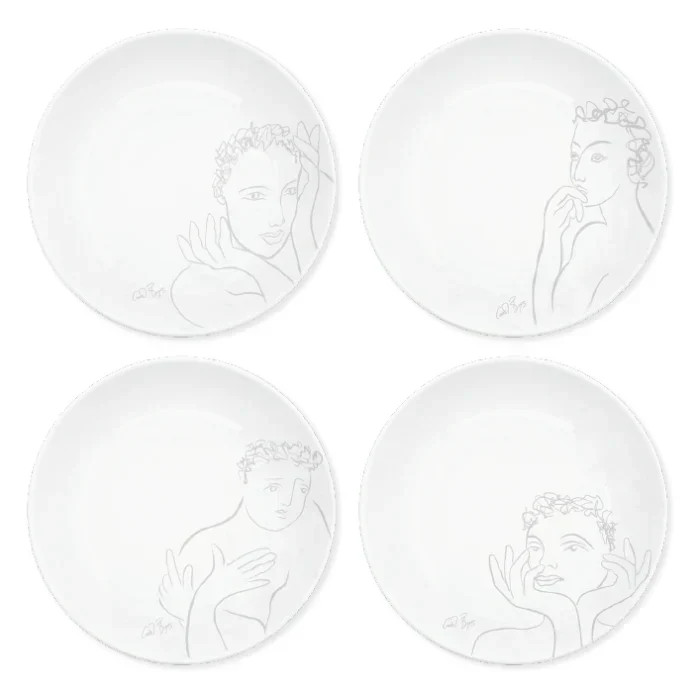 Sketchbook Grey CEREAL / SOUP BOWL SET OF 4