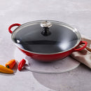 Cast Iron Signature Wok with Glass Lid