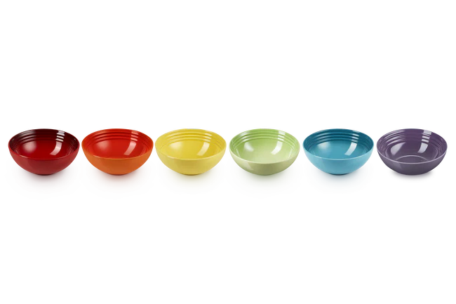 Stoneware Rainbow Set of 6 Cereal Bowls
