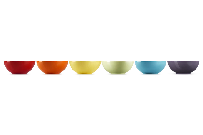 Stoneware Rainbow Set of 6 Cereal Bowls