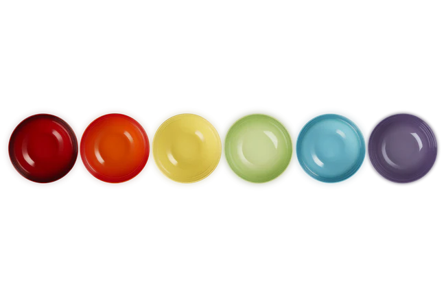 Stoneware Rainbow Set of 6 Cereal Bowls