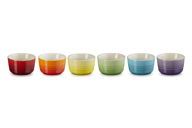 Stoneware Rainbow Set of 6 Mini Ramekins
