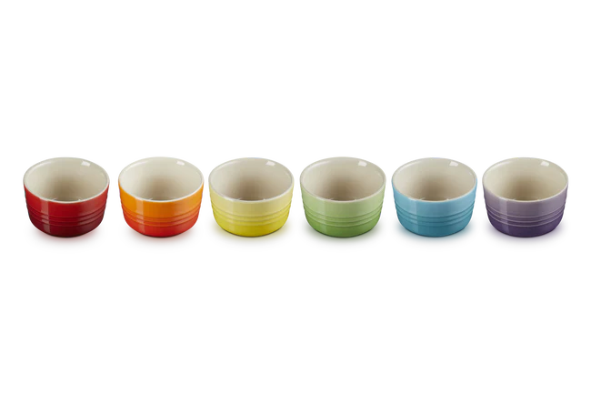 Stoneware Rainbow Set of 6 Mini Ramekins
