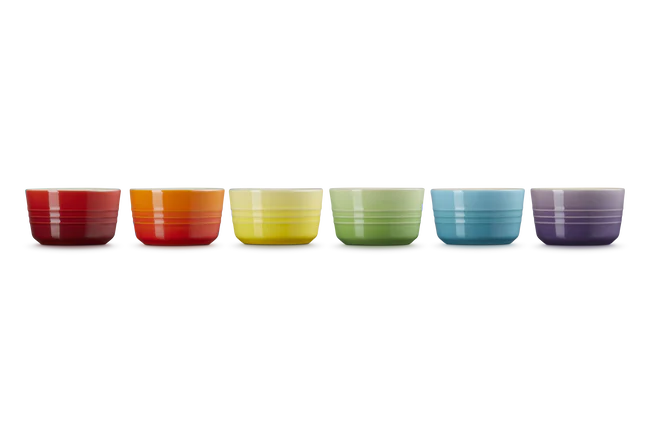 Stoneware Rainbow Set of 6 Mini Ramekins
