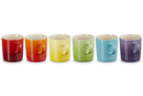 Stoneware Rainbow Set of 6 Cappuccino Mugs
