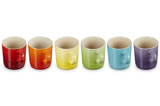 Stoneware Rainbow Set of 6 London 350ml Mugs