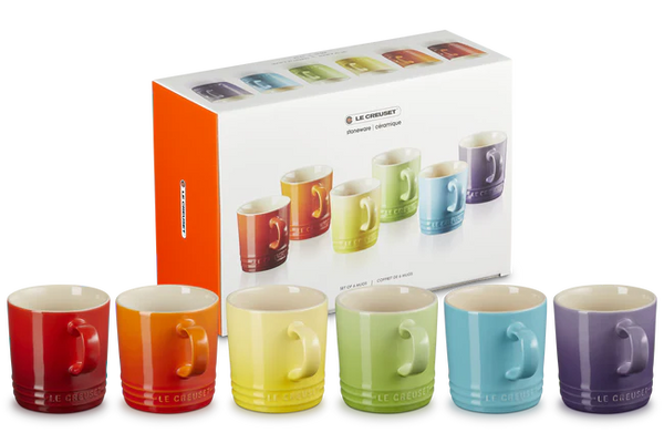 Stoneware Rainbow Set of 6 Seattle 400ml Mugs