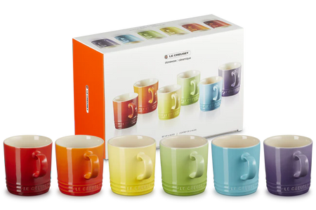 Stoneware Rainbow Set of 6 Seattle 400ml Mugs