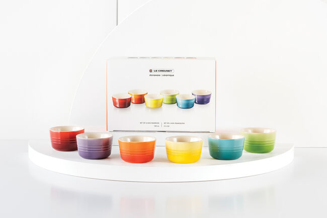 Stoneware Rainbow Set of 6 Mini Ramekins