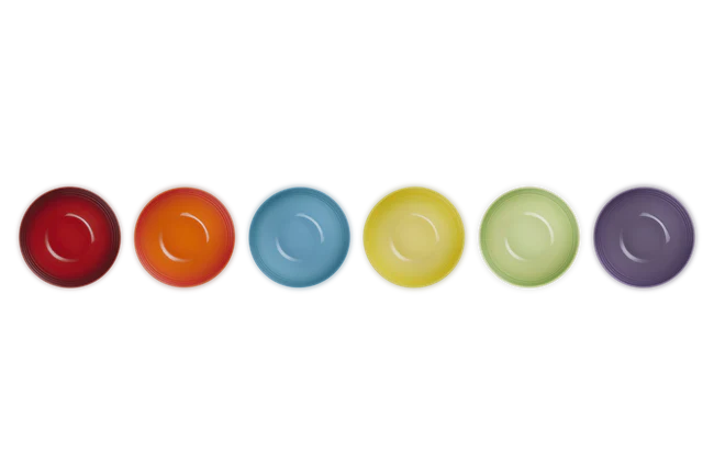Stoneware Rainbow Set of 6 Snack Bowls