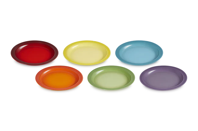 Stoneware Rainbow Set of 6 Dinner Plates