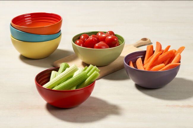 Stoneware Rainbow Set of 6 Snack Bowls